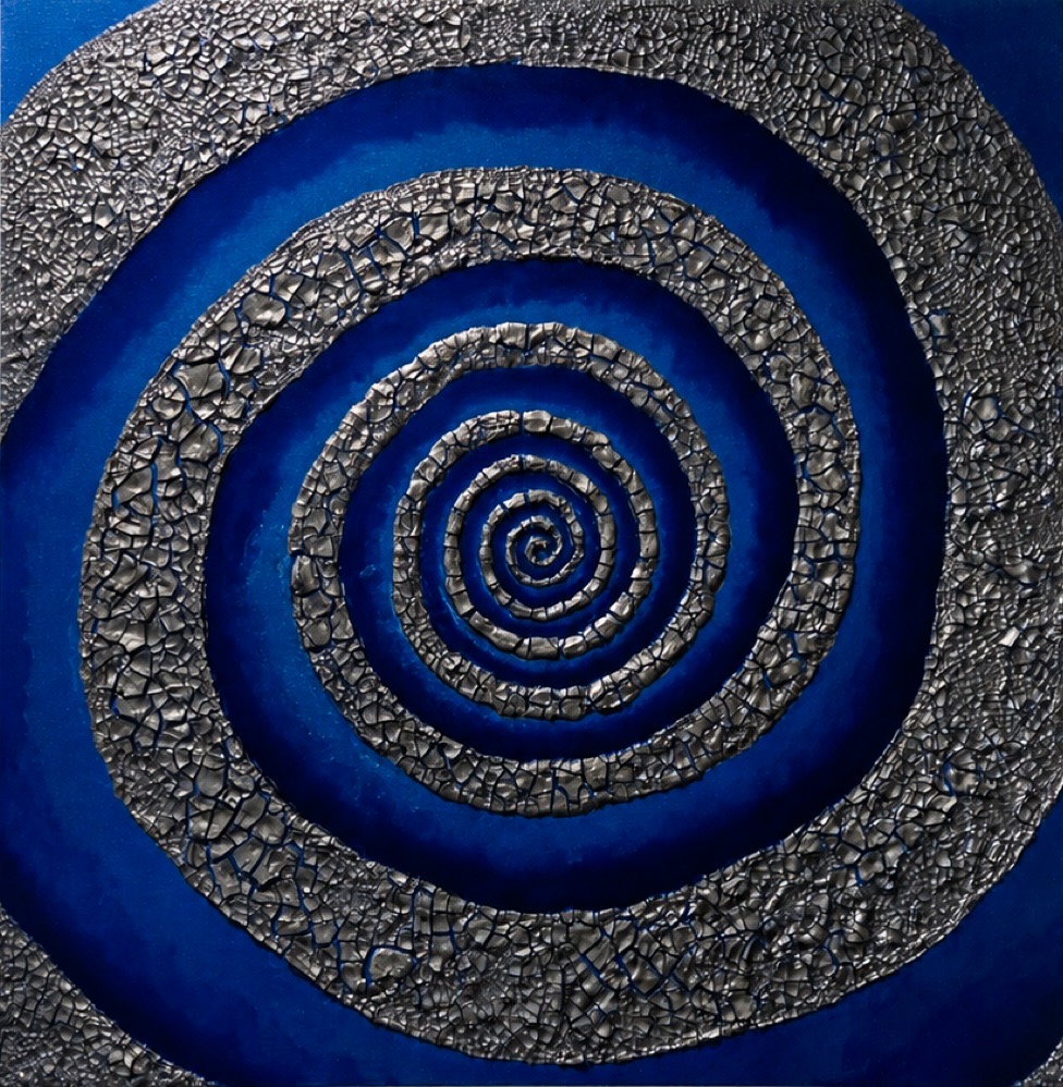 Sprofondo — opera in resina, 80x80 cm